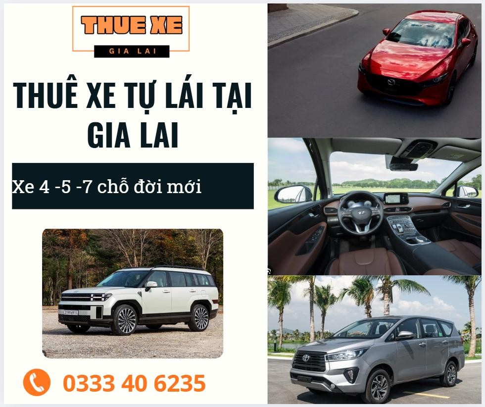 [2026] Bảng giá thuê xe tự lái Gia Lai giá rẻ