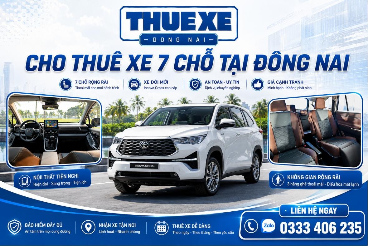 thuê xe 7 chỗ tại Đồng Nai