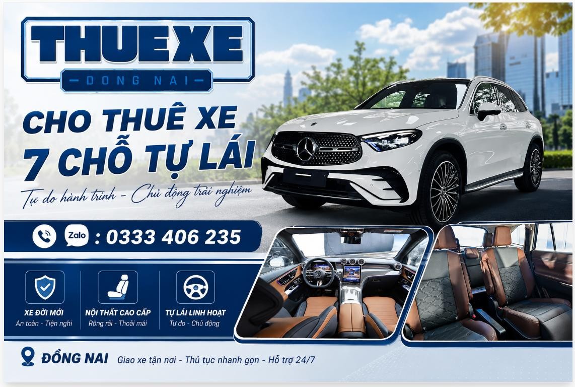 Thuê xe 7 chỗ tự lái tại Đồng Nai